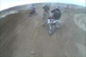 Crash sequence from the second turn of the Novice Class start, VDR Hare Scramble in Berthoud CO, Jan 2009
 - photo 4 