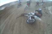Crash sequence from the second turn of the Novice Class start, VDR Hare Scramble in Berthoud CO, Jan 2009
 - photo 8 